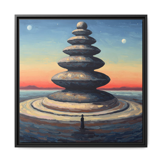 GG#5 - "Stones of Stillness" | Serene Landscape Canvas Art Print, Meditation Decor, Tranquil Wall Art, Spiritual Home Decor, Zen Interior Design