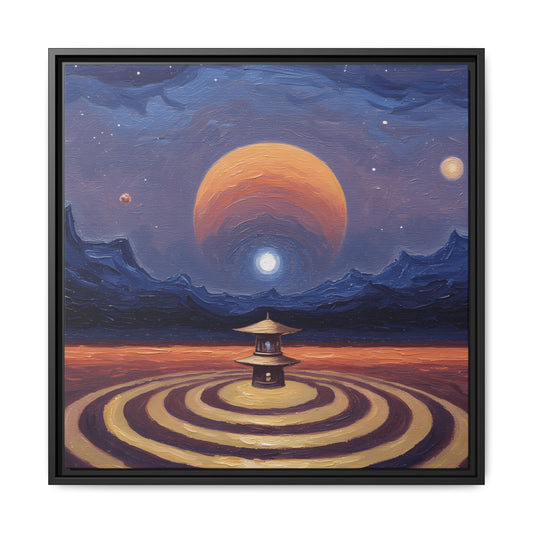 GG#4 - "Celestial Resonance" | Zen-Inspired Framed Canvas Art, Meditation Decor, Cosmic Wall Art, Spiritual Home Decor, Gift for Mindfulness Lovers